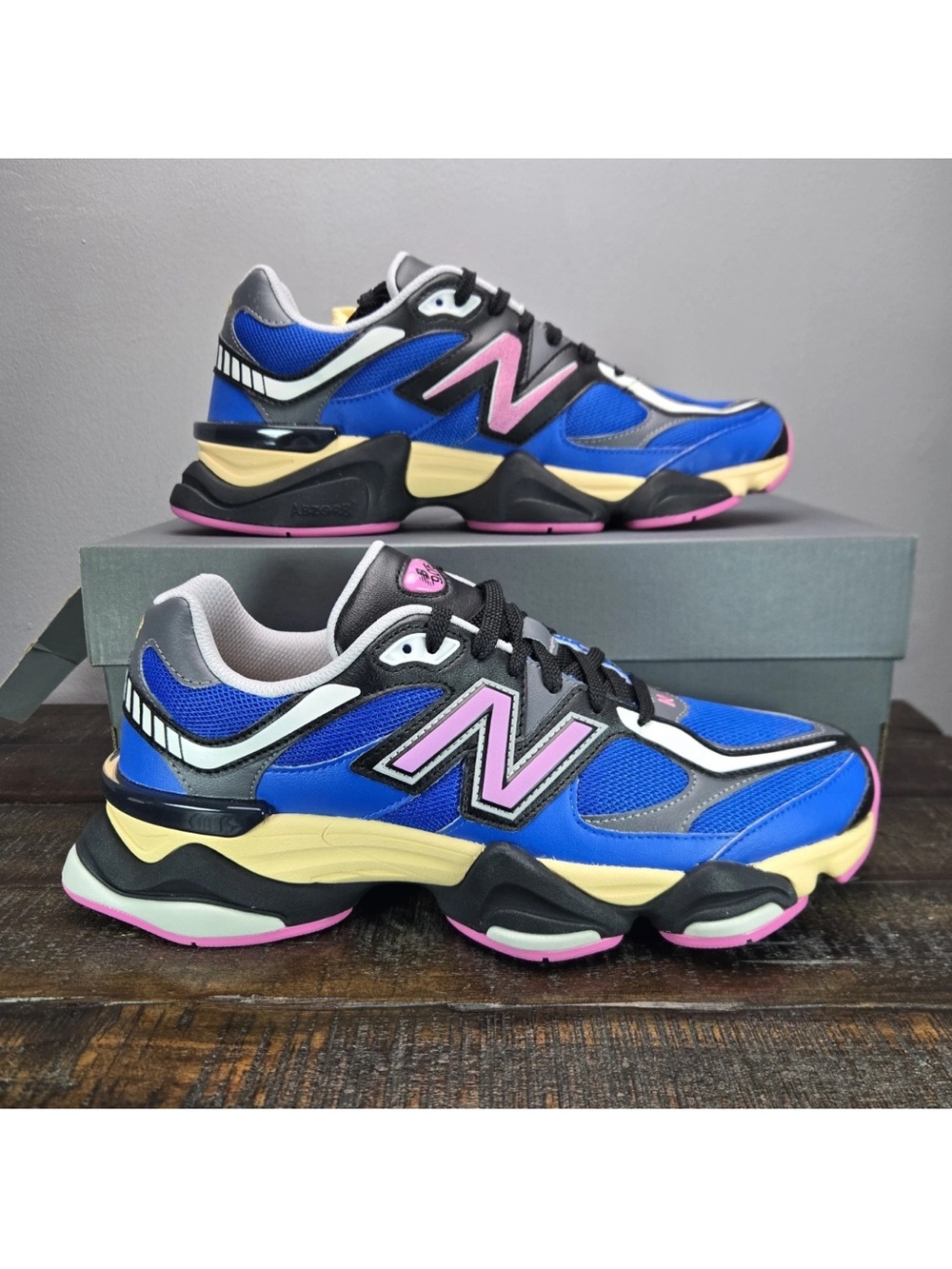 New Balance Blue Sneakers with Pink & Yellow Accents
